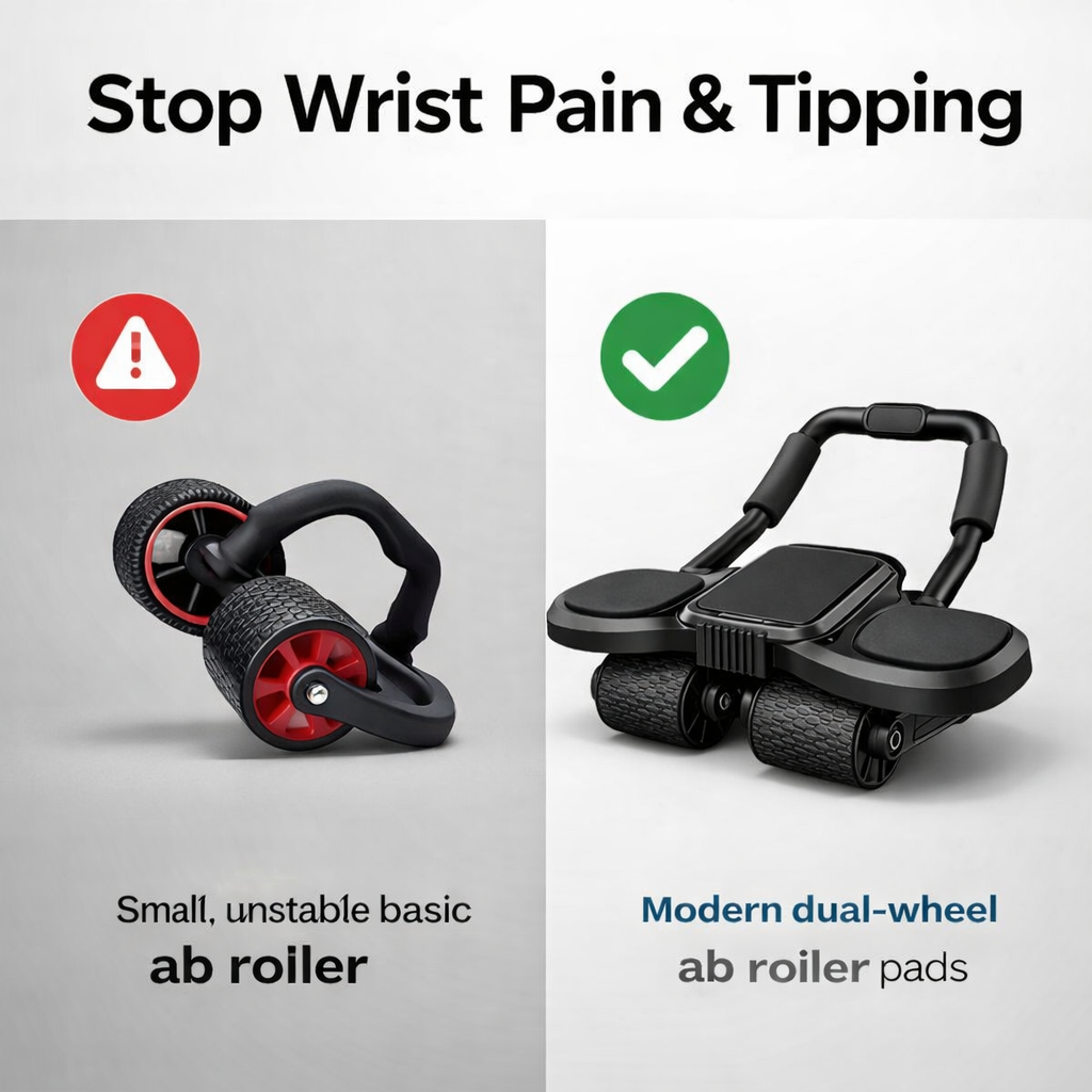 Ab Roller Machine with Support Pads & Elbow Handles