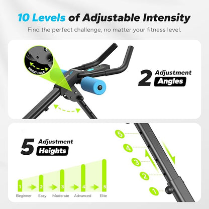 Lumanord™ Adjustable Ab Machine Full Body Workout for Home Gym Foldable Knee Protection