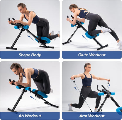Lumanord™ Adjustable Ab Machine Full Body Workout for Home Gym Foldable Knee Protection