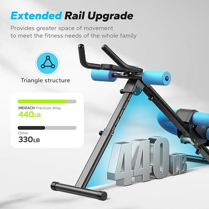 Lumanord™ Adjustable Ab Machine Full Body Workout for Home Gym Foldable Knee Protection