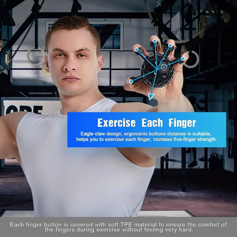 Ultimate Finger Hand Strengthener Grip - Adjustable Resistance Hand Ball