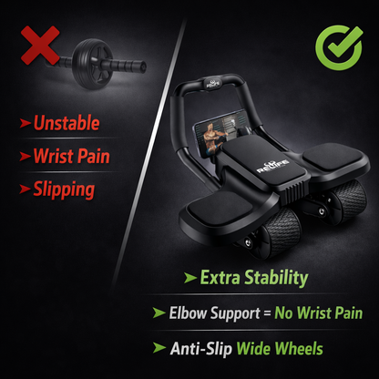 Ab Roller Machine with Support Pads & Elbow Handles