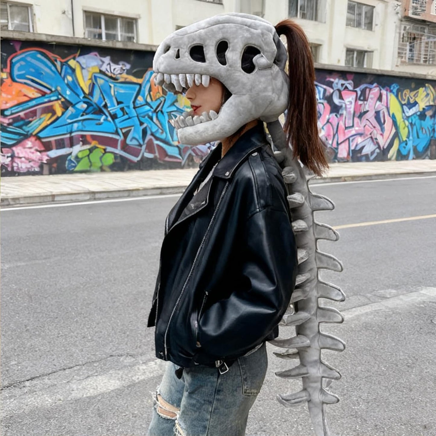 Realistic Dinosaur Skeleton Costume Set for Kids & Adults