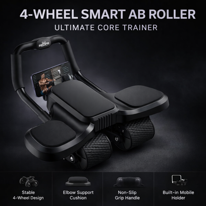 Ab Roller Machine with Support Pads & Elbow Handles